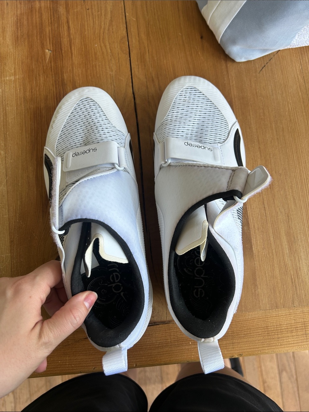 Nike White and Black Cycle Shoes